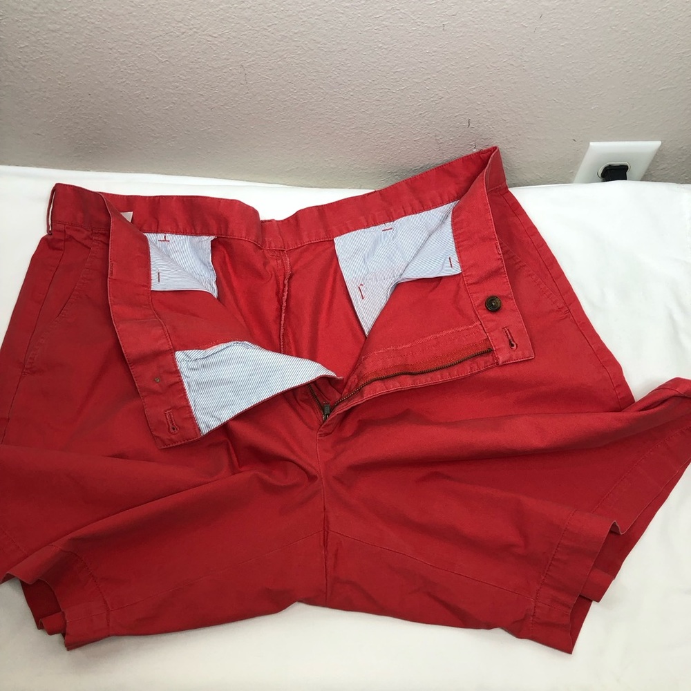 Brooks Brothers 346 Men’s Cotton Red Flat Front Chino  Shorts Waist 40 - Picture 9 of 13